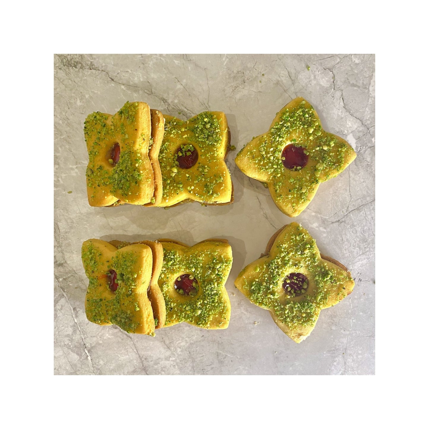 Pistachio and Jam Filled Short Bread Cookies ~350gr
