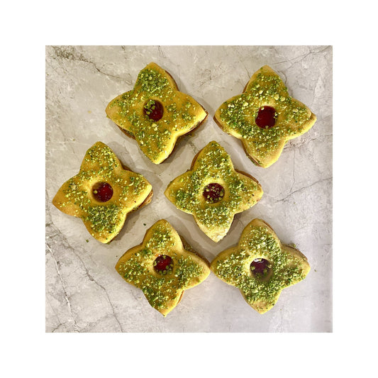 Pistachio and Jam Filled Short Bread Cookies ~350gr