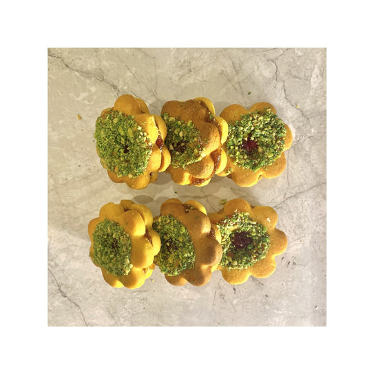 Pistachio & Jam Filled Short Bread 350